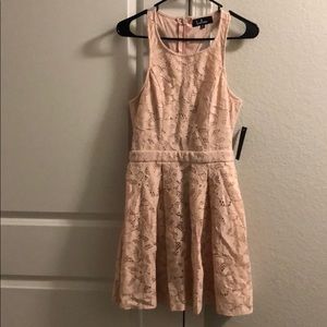Lulus pink lace dress with cutouts